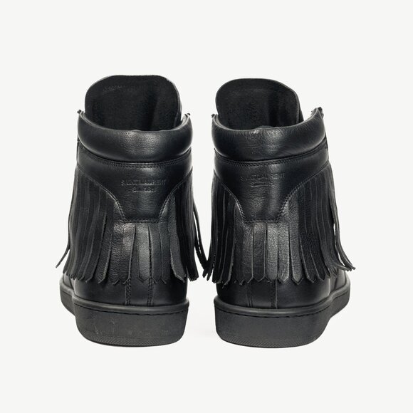 Saint Laurent SL/18H High Black Fringe High-Top Sneakers - Picture 3 of 13